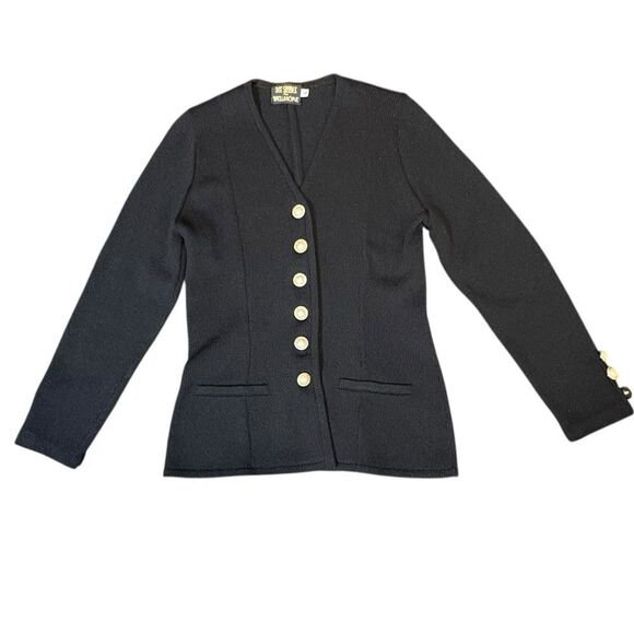 Vintage Don Sayres Pearl button up Sweater. Vintage size 6 Black - Picture 8 of 8